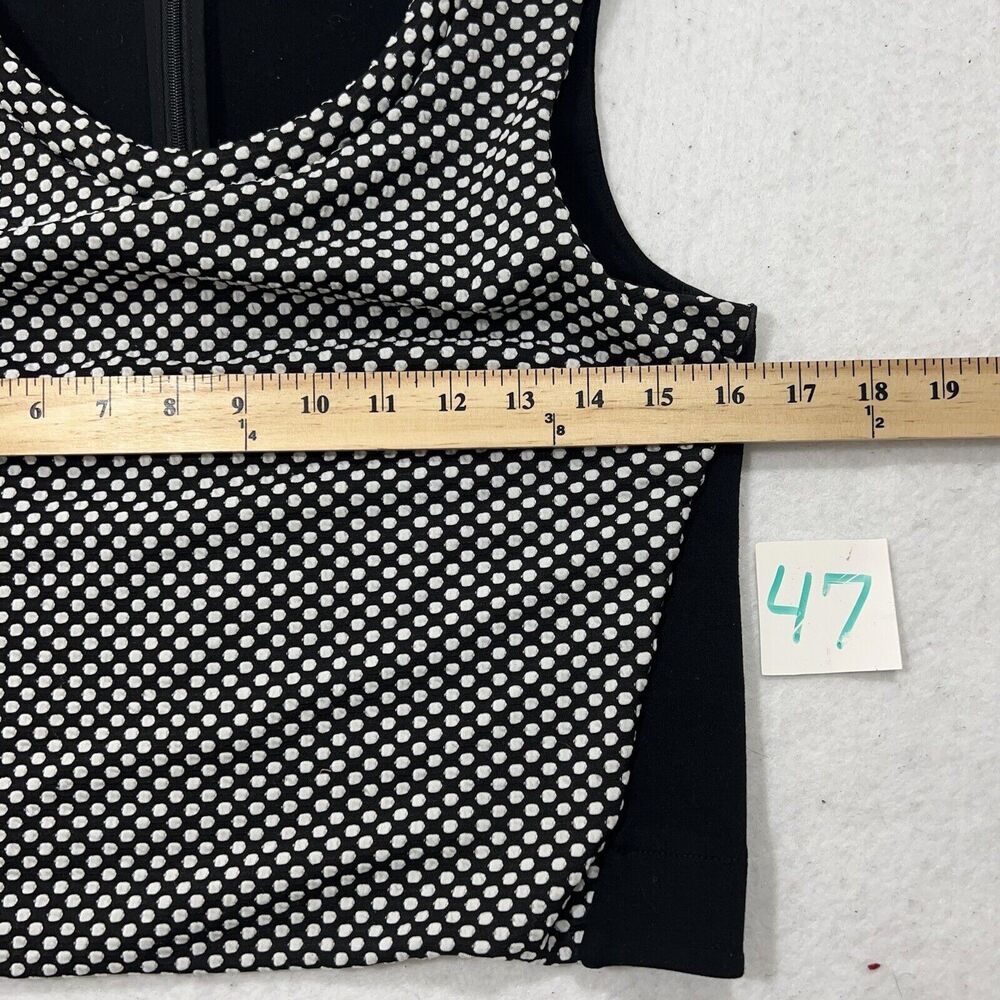 Banana Republic Women's XS Black & White Sleeveless Polka Dot Zip Up Crop Top - Picture 6 of 12